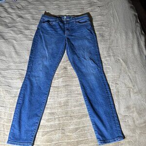 7 For All Mankind Guinevere Jeans Size 31 | High Waist Light Denim Ankle Cut
